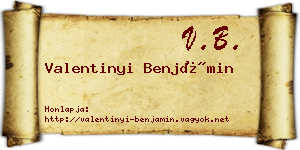 Valentinyi Benjámin névjegykártya